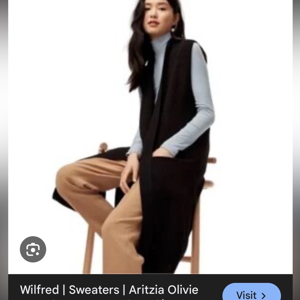 Wilfred black Knit sleeveless vest with pockets